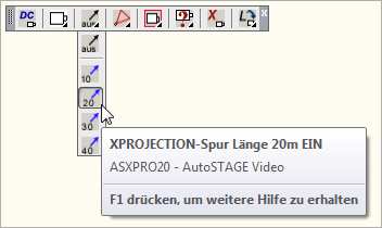 ASXPRO20 - XPROJECTION-Spur Länge 20m EIN
