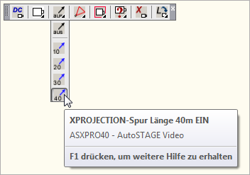 ASXPRO40 - XPROJECTION-Spur Länge 40m EIN