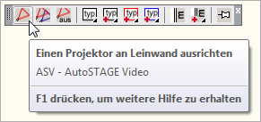 Aufruf des ASV-Befehls aus dem Video-Werkzeugkasten Aufruf des ASV-Befehls aus dem Video-Werkzeugkasten