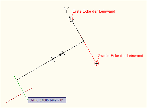 Auswahl der Leinwand und Eingabe des Projektionsabstands Auswahl der Leinwand und Eingabe des Projektionsabstands
