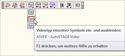 ASVPE - Typenbezeichnungen einzelner Videosymbole ein- und ausblenden
