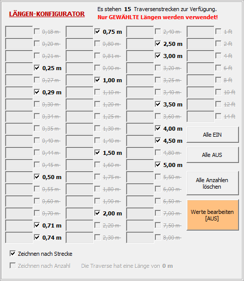 Der Längen-Konfigurator - Zeichnen nach Strecke