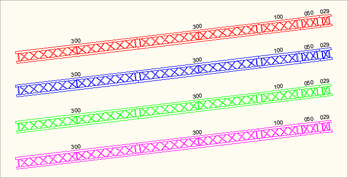Traversen mit verschiedenen Farben