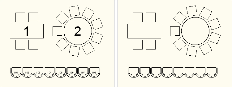 Beschriftung von Bankett-Symbolen ein- und ausblenden Beschriftung von Bankett-Symbolen ein- und ausblenden