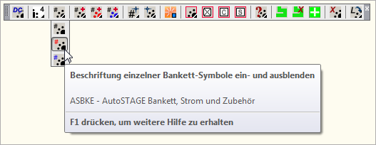 ASBKE - Beschriftung einzelner Bankett-Symbole ein- und ausblenden