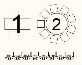 Beschriftung von Bankett-Symbolen vergrößern oder verkleinern