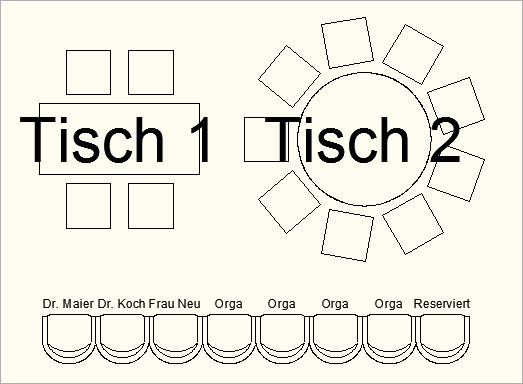 Bakett-Symbole mit Beschriftung