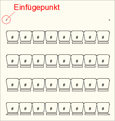Mit dem Stuhl-Assistent gezeichneter Stuhlblock Mit dem Stuhl-Assistent gezeichneter Stuhlblock