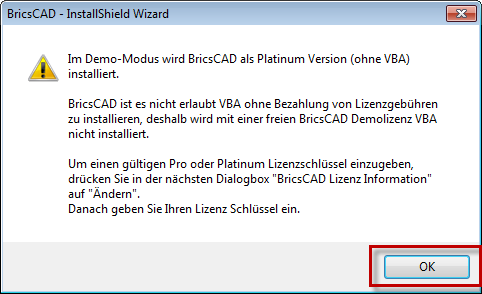 Versionshinweis von Bricscad
