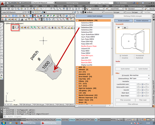 Einfügen von Scheinwerfern