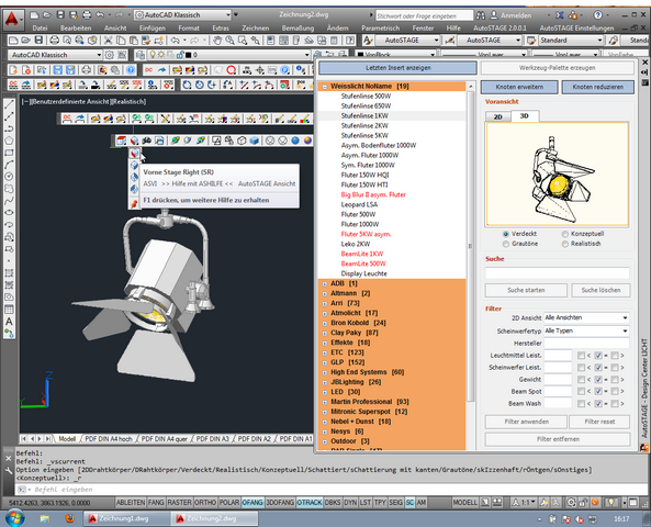 Scheinwerfer in 3D anzeigen