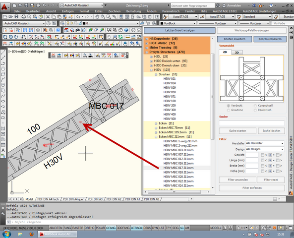 Einfügen von Traversen-Ecken