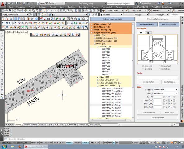 Zweimal gedreht Traversen-Ecke