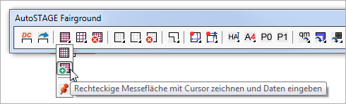 Rechteckige Messefläche mit Cursor zeichnen und Daten eingeben