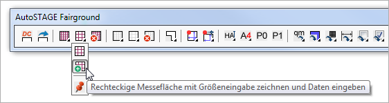 Rechteckige Messefläche mit Größeneingabe zeichnen und Daten eingeben