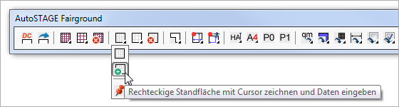 Rechteckige Standfläche mit Cursor zeichnen und Daten eingeben