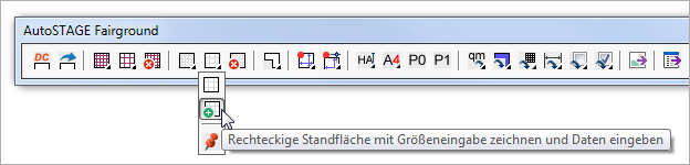 Rechteckige Standfläche mit Größeneingabe zeichnen und Daten eingeben