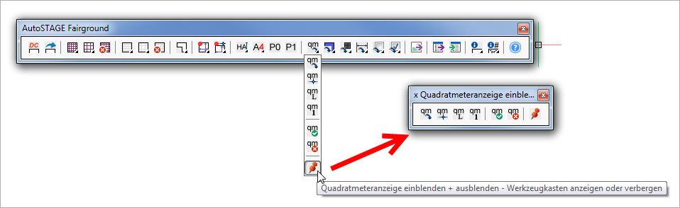 Herauslösen des Werkzeugkasten Herauslösen des Werkzeugkasten
