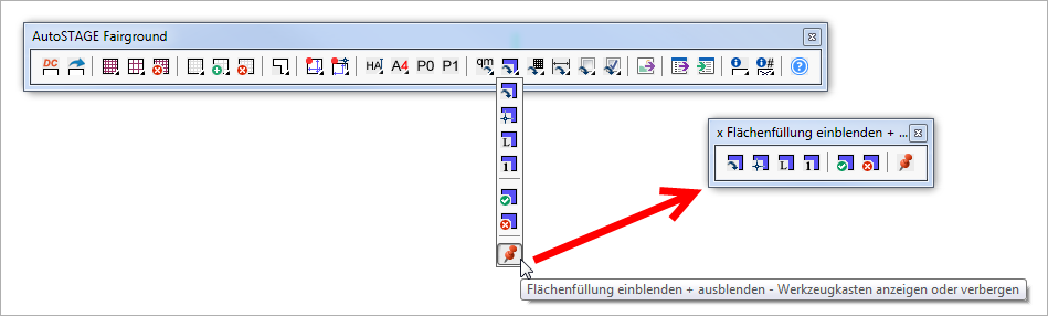 Herauslösen des Werkzeugkasten Herauslösen des Werkzeugkasten