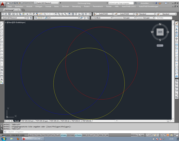 AutoCAD mit dunklem Hintergrund