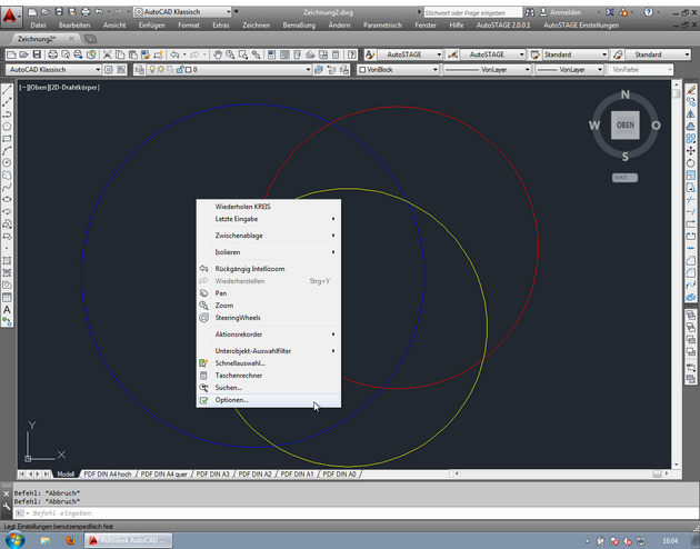 AutoCAD-Optionen aufrufen
