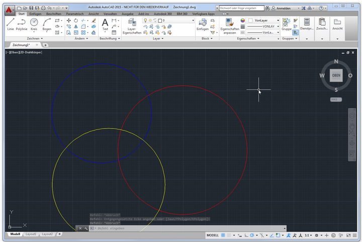 AutoCAD mit dunklem Hintergrund