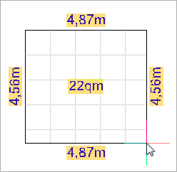 Rechteckige Standfläche mit Cursor zeichnen