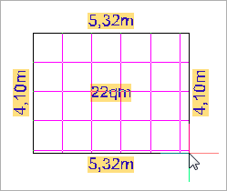 Rechteckige Messefläche mit Cursor zeichnen