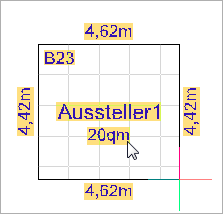 Rechteckige Standfläche mit Cursor zeichnen und Daten eingeben