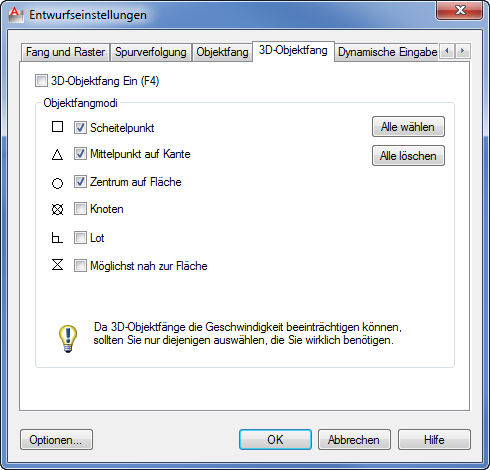 Entwurfseinstellungen für POLAR