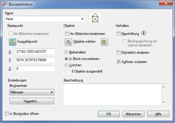 Blockdefinition erstellen