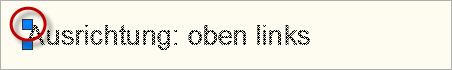 Ausrichtung: oben links
