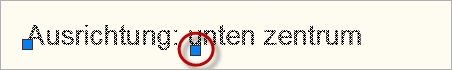 Ausrichtung: unten zentrum