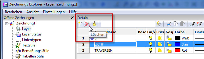 Layer löschen