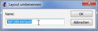 Layout umbenennen durch Doppelklick auf Layout-Tab