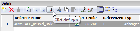 Einfügen einer XRef in der Zeichnung
