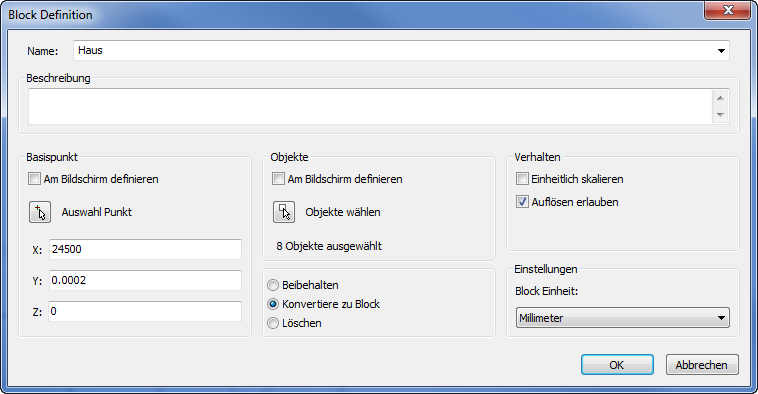 Blockdefinition erstellen