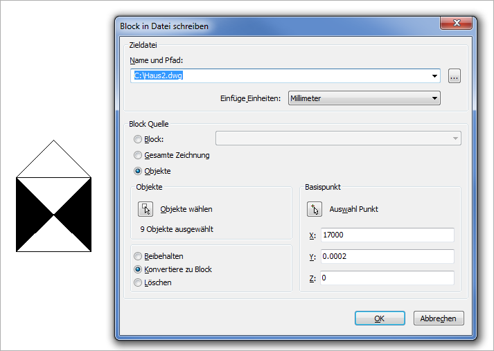 Erstellen eines externen Blocks