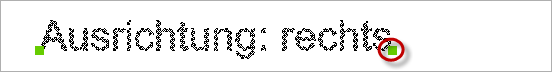 Ausrichtung: rechts