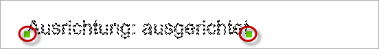 Ausrichtung: ausgerichtet