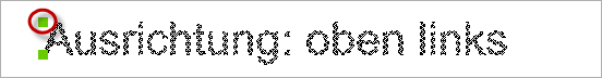 Ausrichtung: oben links