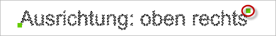Ausrichtung: oben rechts