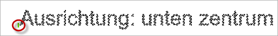 Ausrichtung: unten zentrum