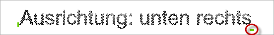 Ausrichtung: unten rechts